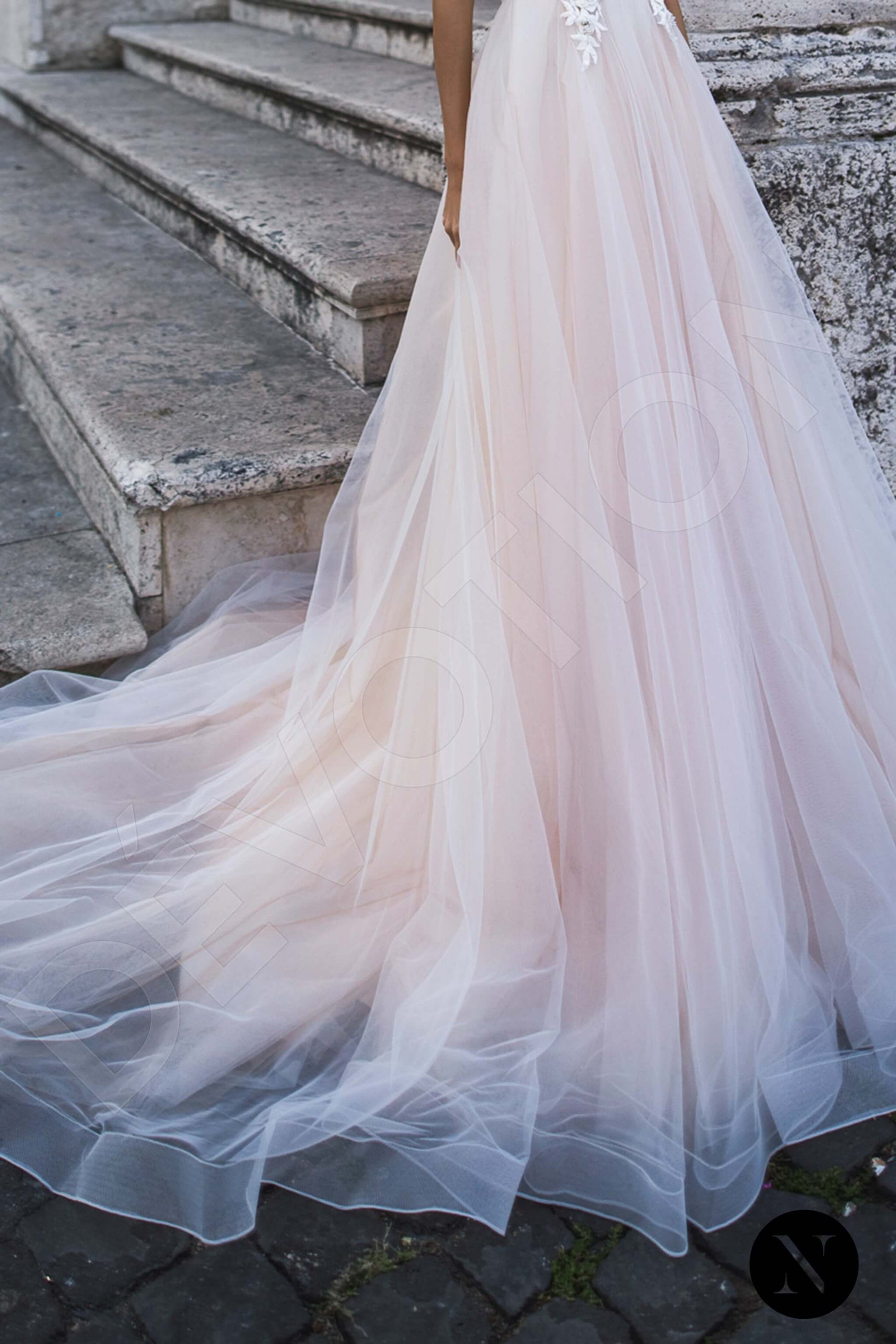 Amsonia A-line Illusion Nude Wedding dress