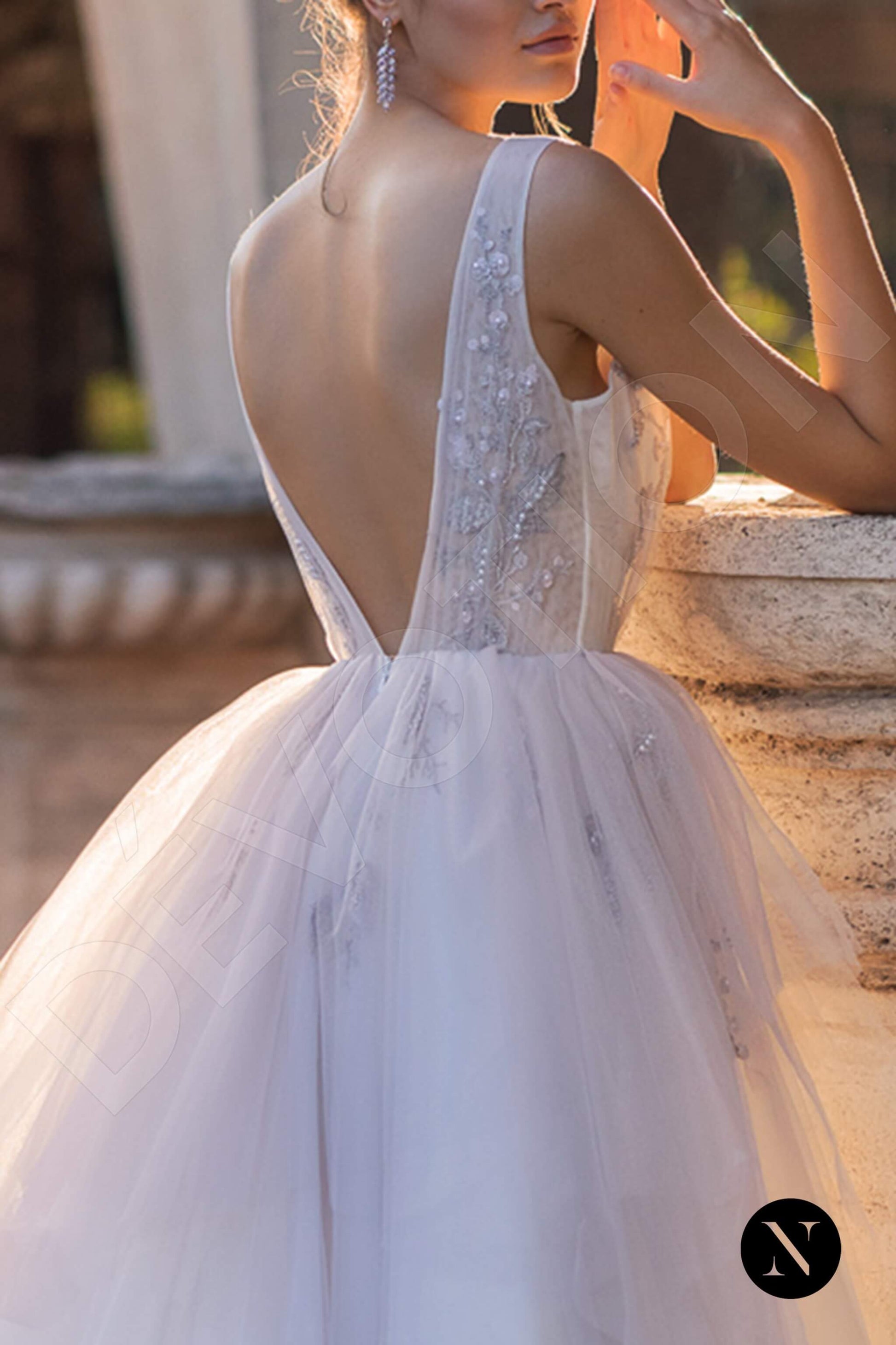 Bluebell A-line Illusion Lightviolet Wedding dress