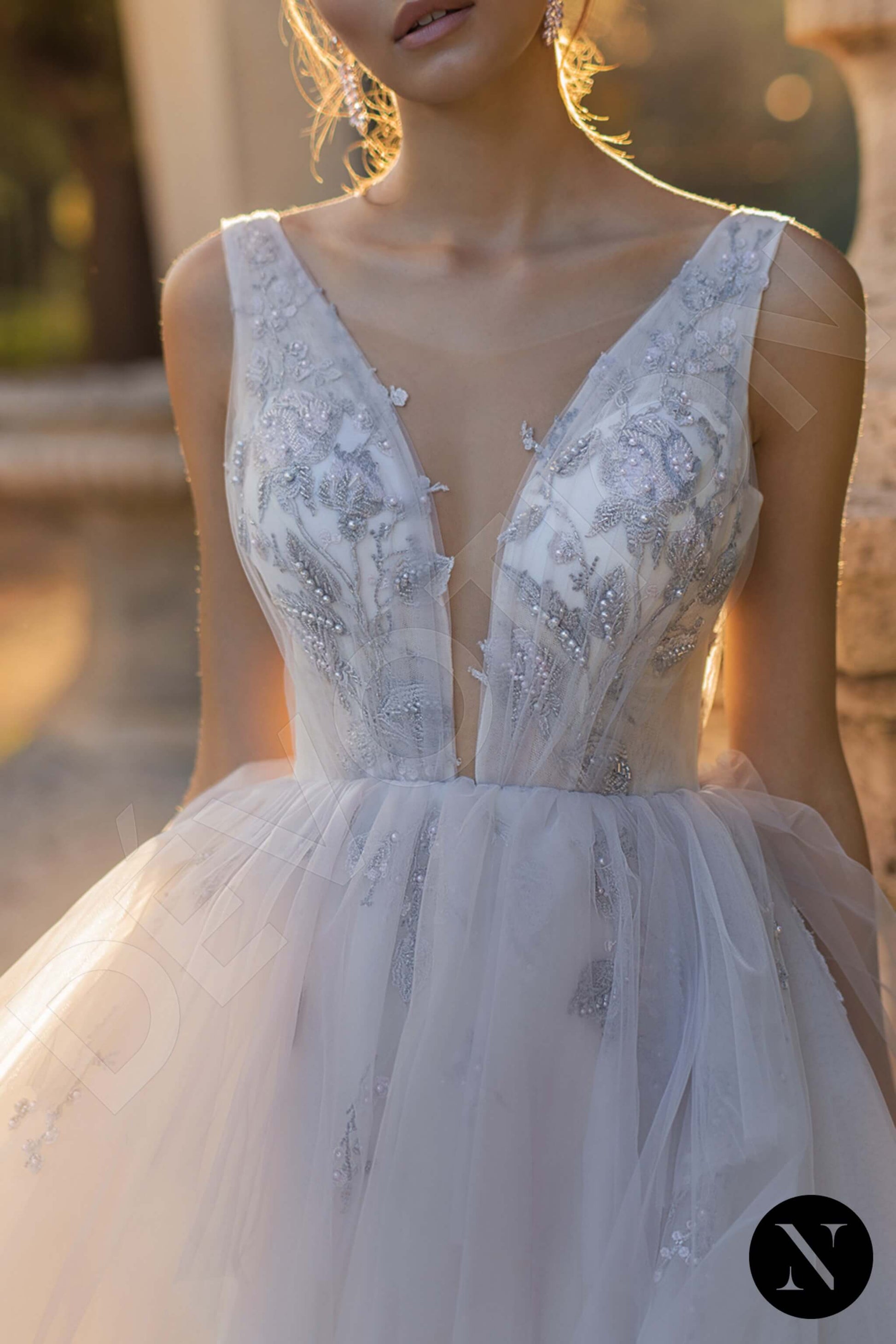 Bluebell A-line Illusion Lightviolet Wedding dress