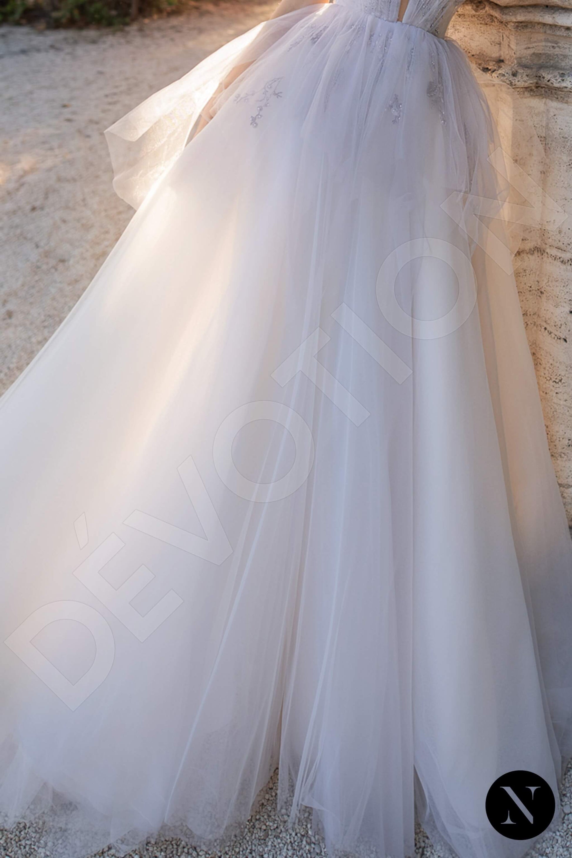 Bluebell A-line Illusion Lightviolet Wedding dress