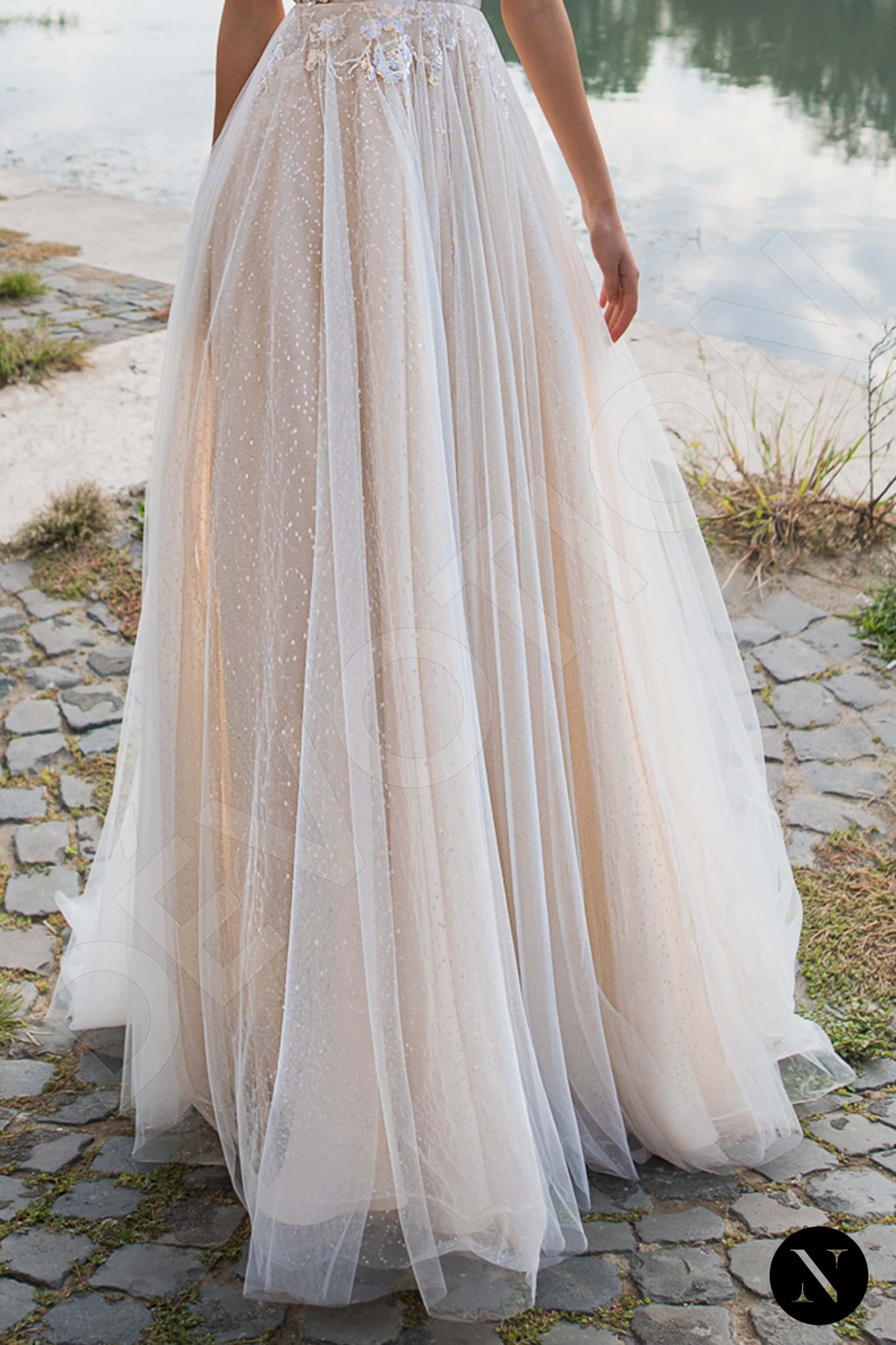 Freesia A-line Illusion Milk Nude Wedding dress