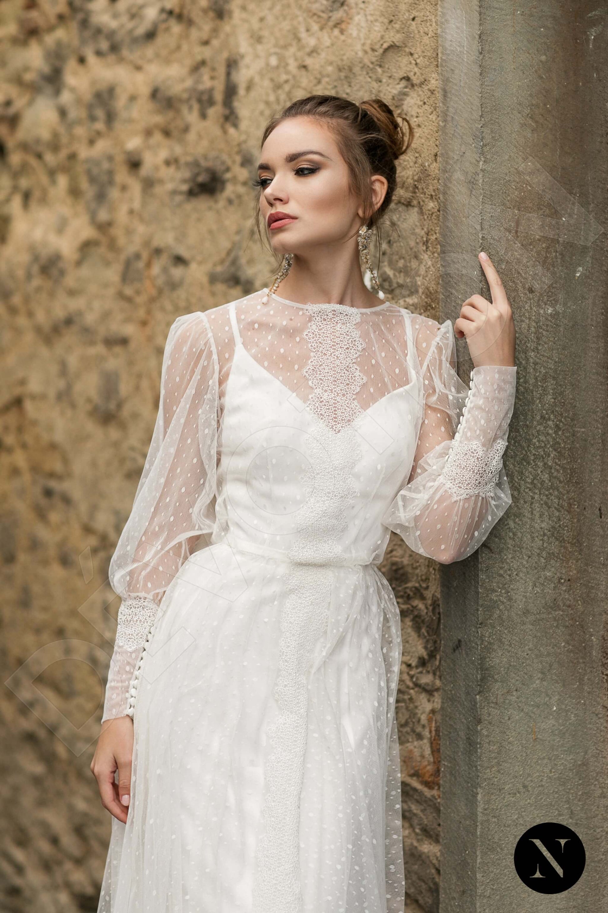 Briar A-line Jewel Milk Wedding dress