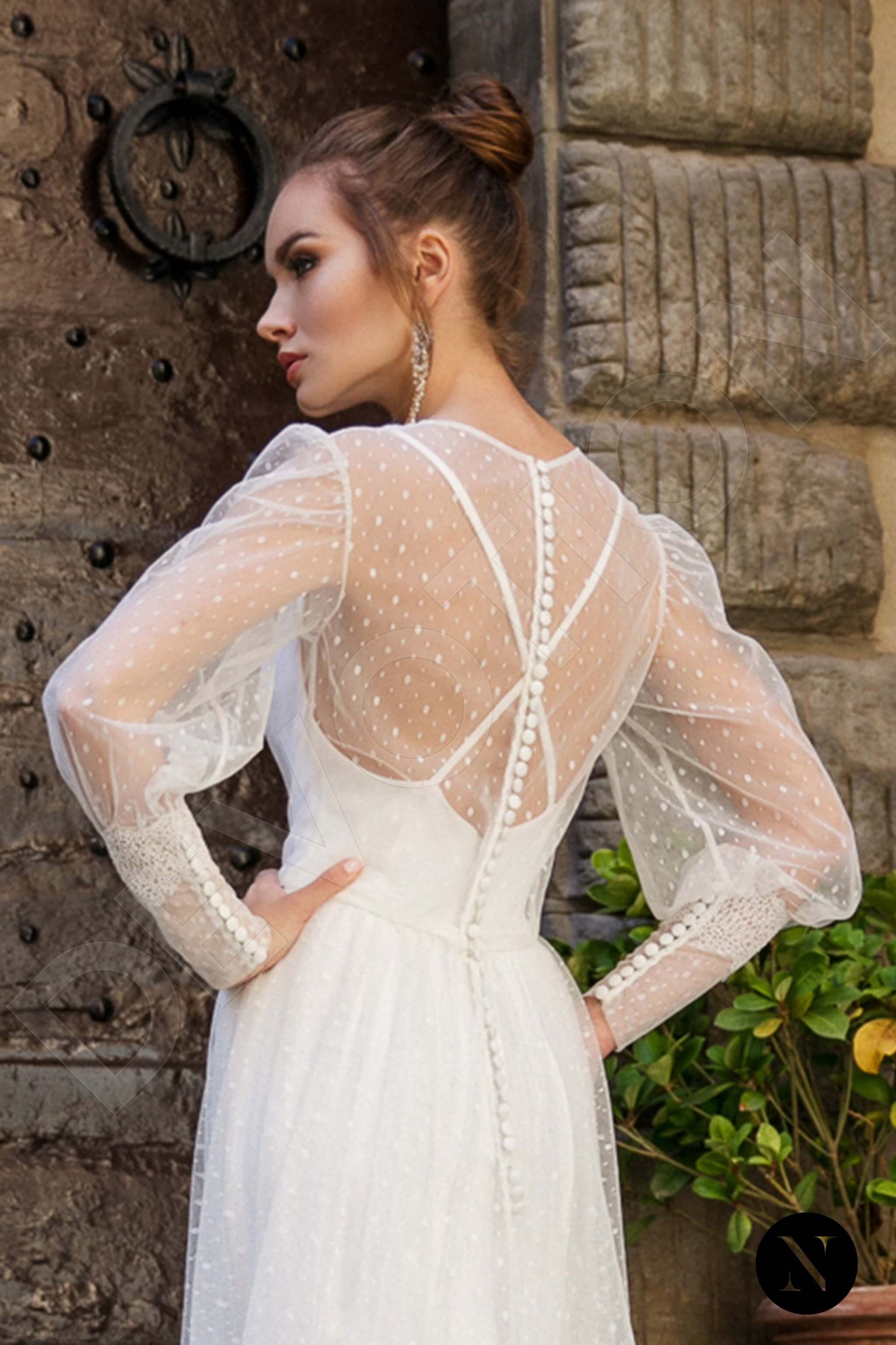 Briar A-line Jewel Milk Wedding dress