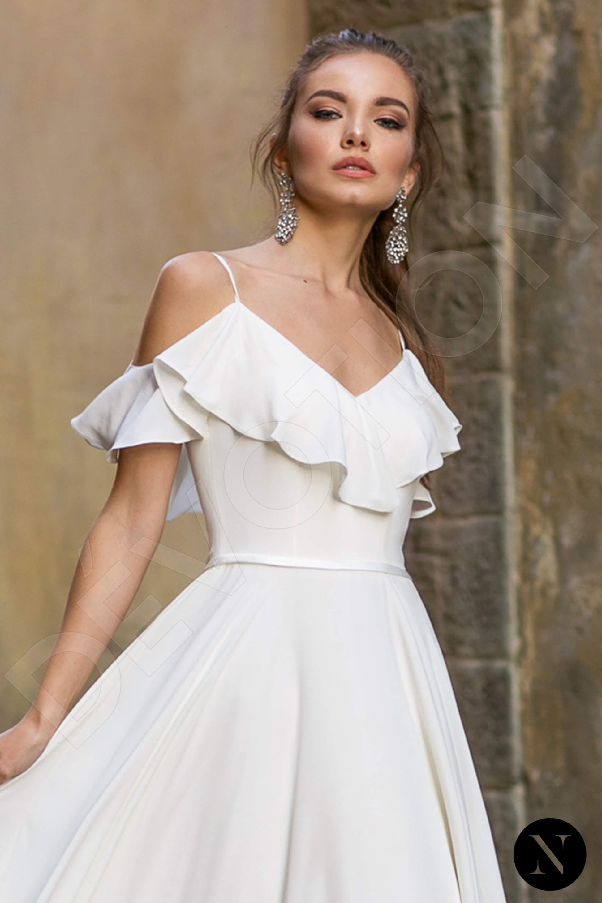 Magnolia A-line V-neck Milk Wedding dress