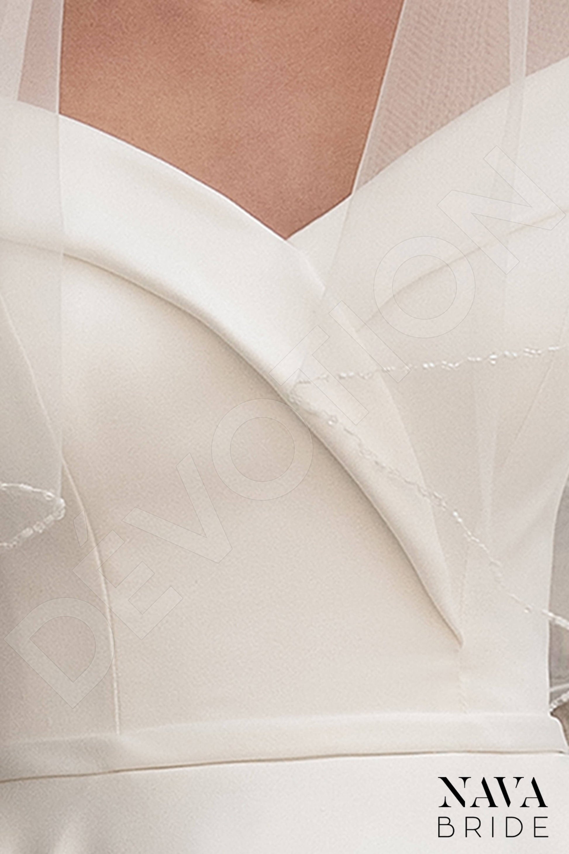 Amanella A-line Off-shoulder/Drop shoulders Milk Wedding dress