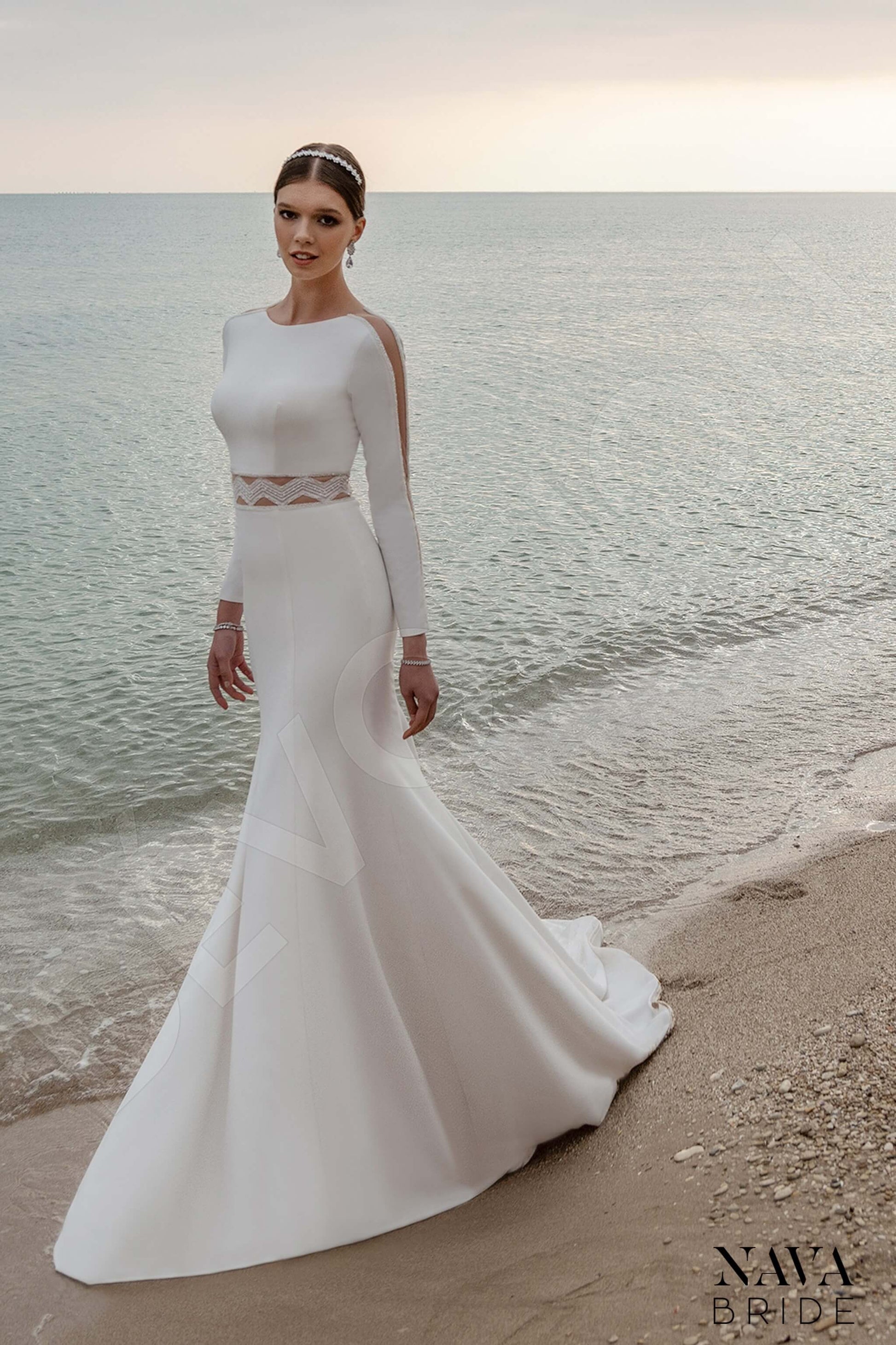 Brielle Trumpet/Mermaid Jewel Milk Wedding dress