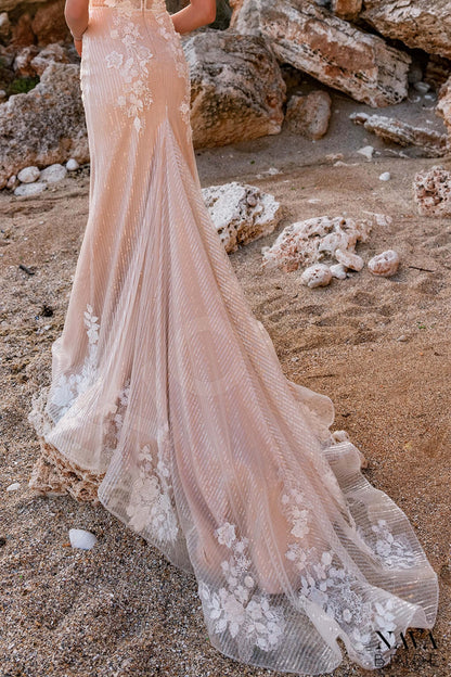 Gracida Open back Trumpet/Mermaid Straps Wedding Dress 5