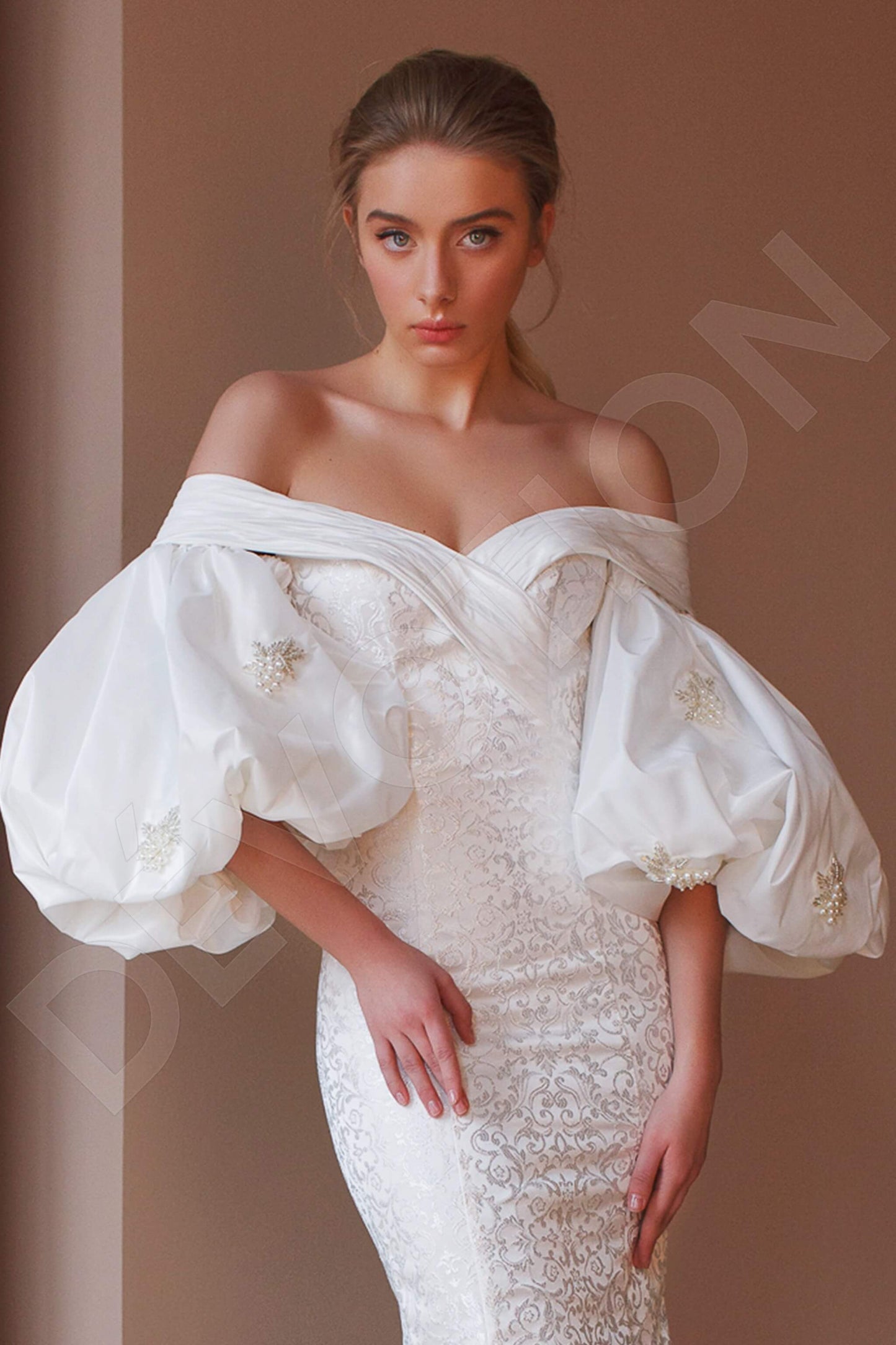 Dalana Open back Trumpet/Mermaid 3/4 sleeve Wedding Dress 6