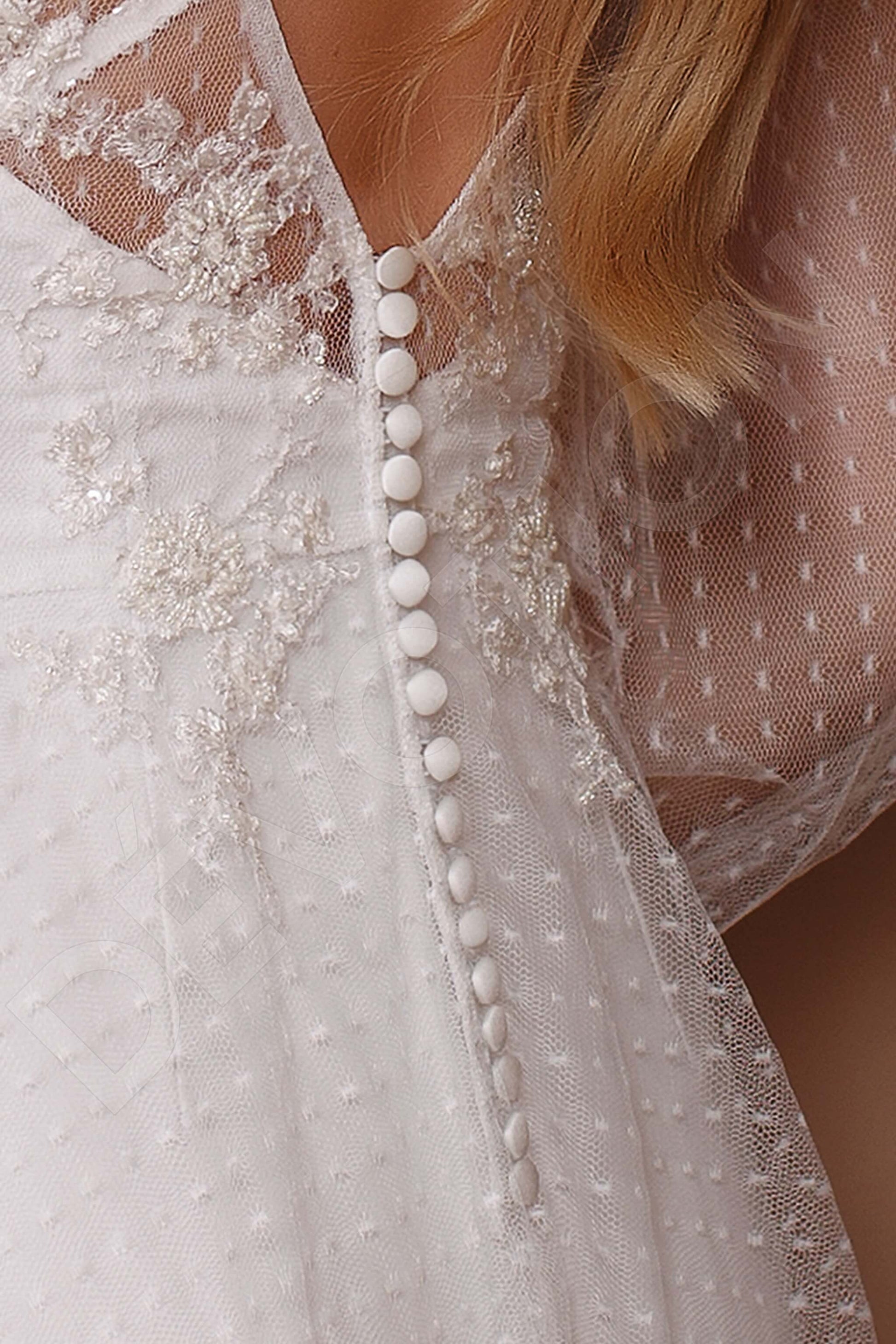 Mariania Two in one Boat/Bateau Milk Wedding dress