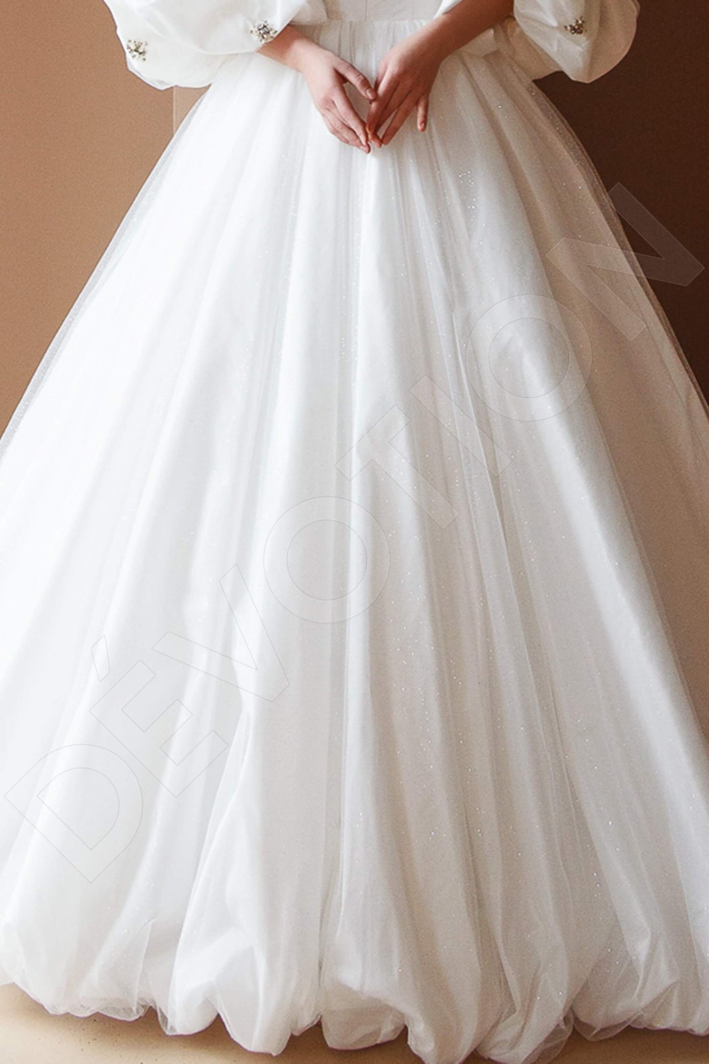 Milina Open back Princess/Ball Gown 3/4 sleeve Wedding Dress 7