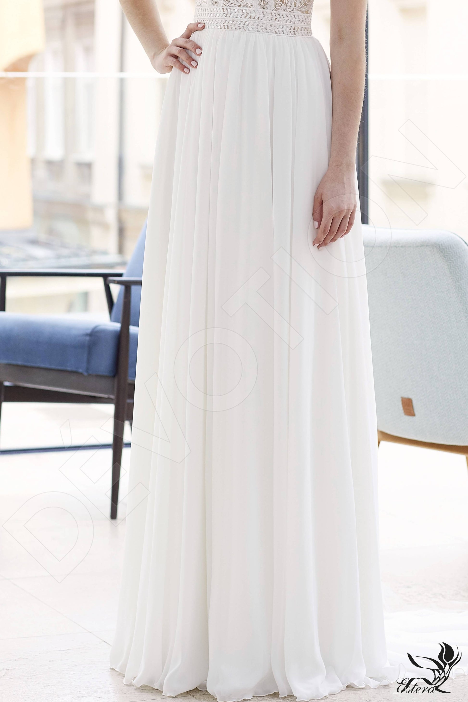 Miriama A-line Boat/Bateau Ivory Wedding dress