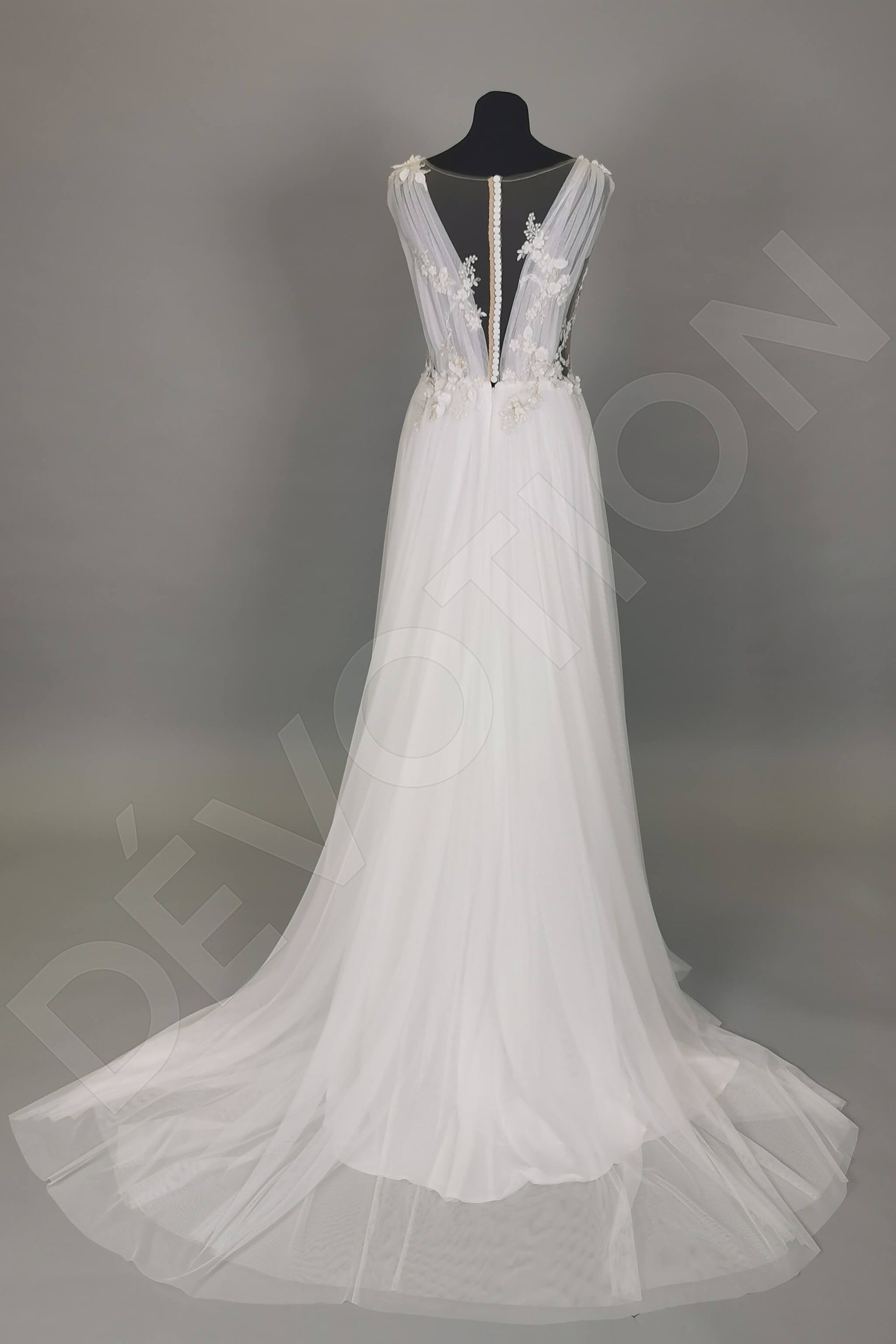 Pink Edelweiss A-line V-neck Lightpink Wedding dress