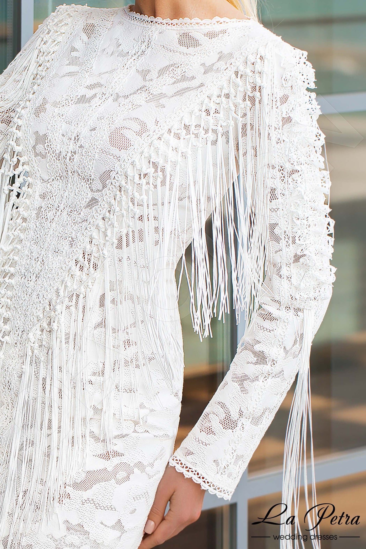 Ansel Full back Trumpet/Mermaid Long sleeve Wedding Dress 6