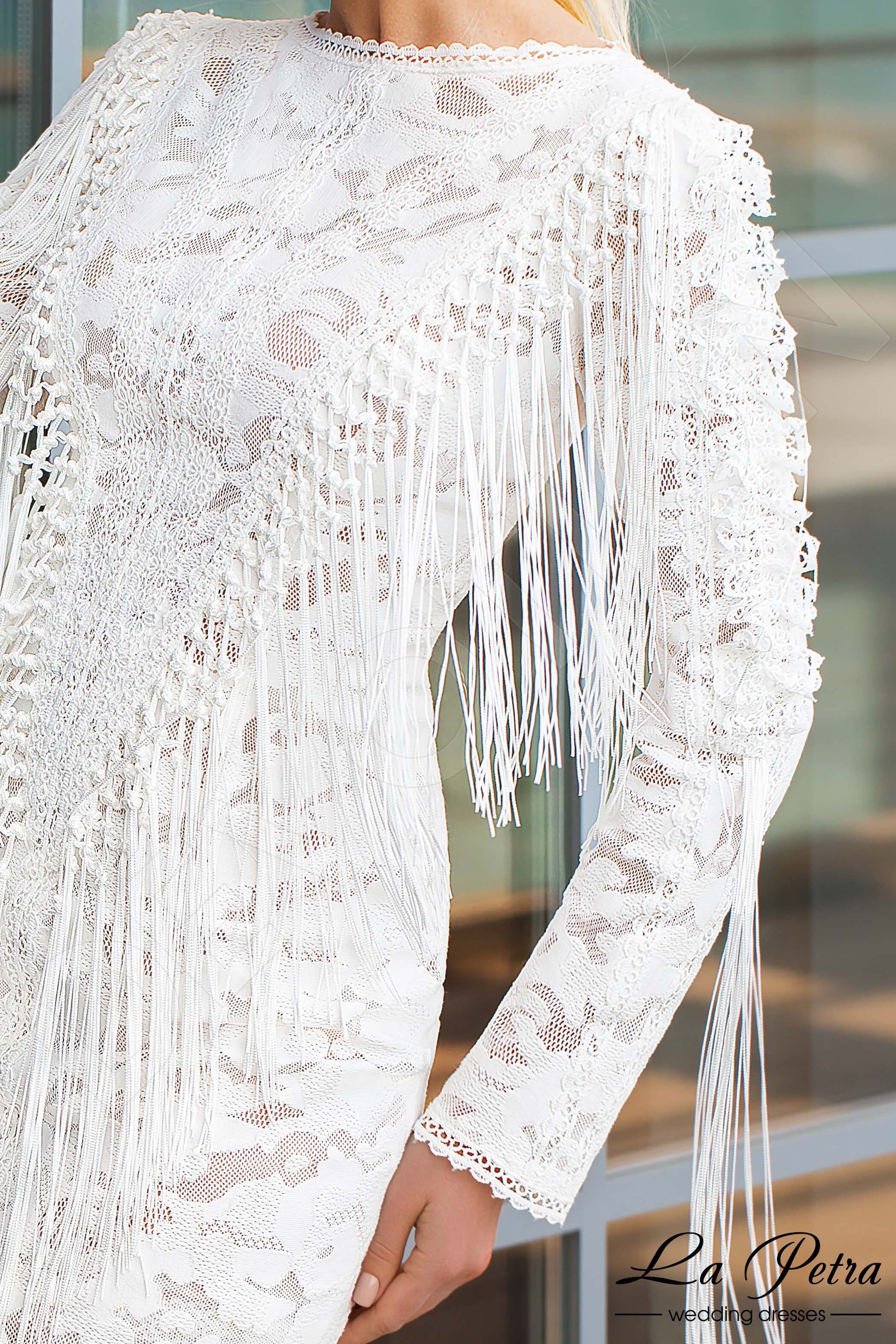 Ansel Trumpet/Mermaid Jewel Milk Nude Wedding dress