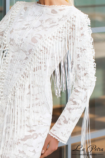 Ansel Full back Trumpet/Mermaid Long sleeve Wedding Dress 6