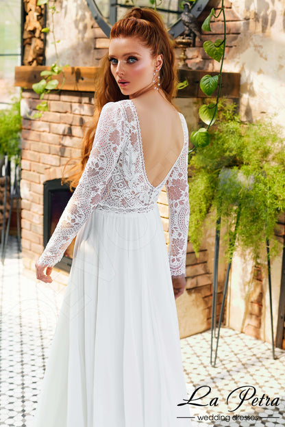 Lizet Open back A-line Long sleeve Wedding Dress 3