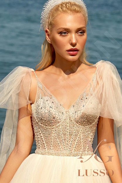 Beth Open back A-line Straps Wedding Dress 7