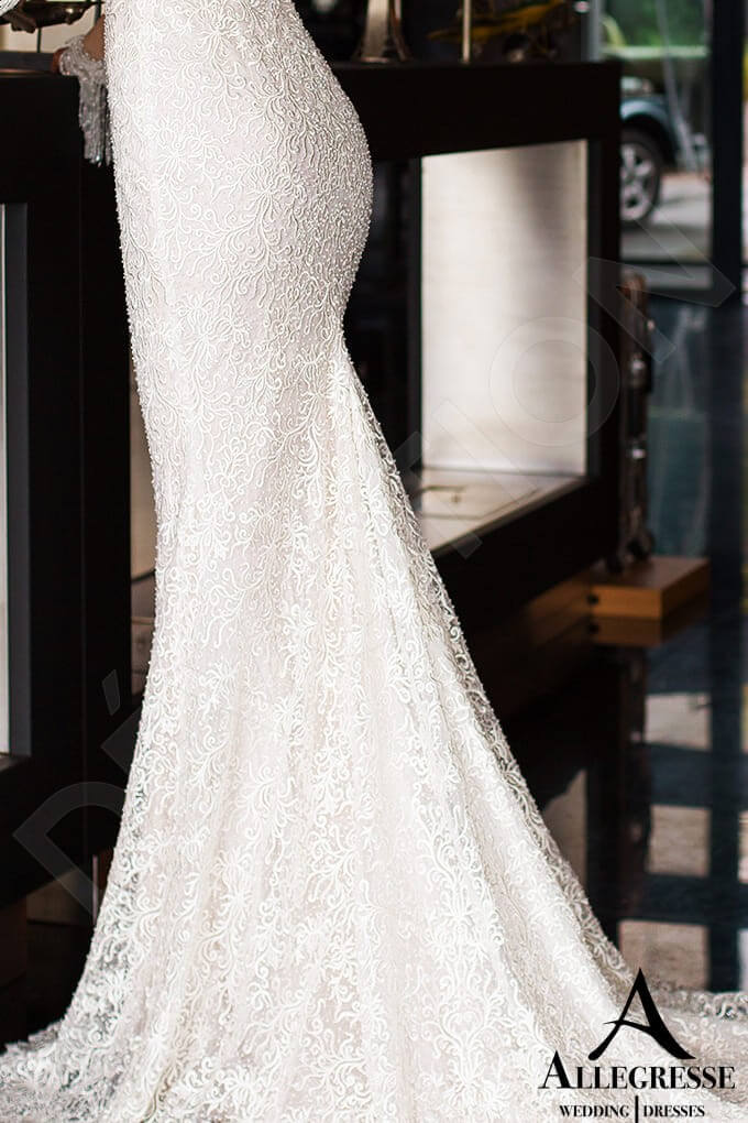 Garcinia Trumpet/Mermaid Scoop Milk Cappuccino Wedding dress