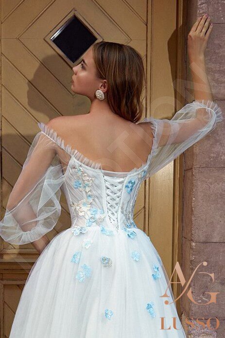 Lenore A-line Off-shoulder/Drop shoulders Milk Wedding dress