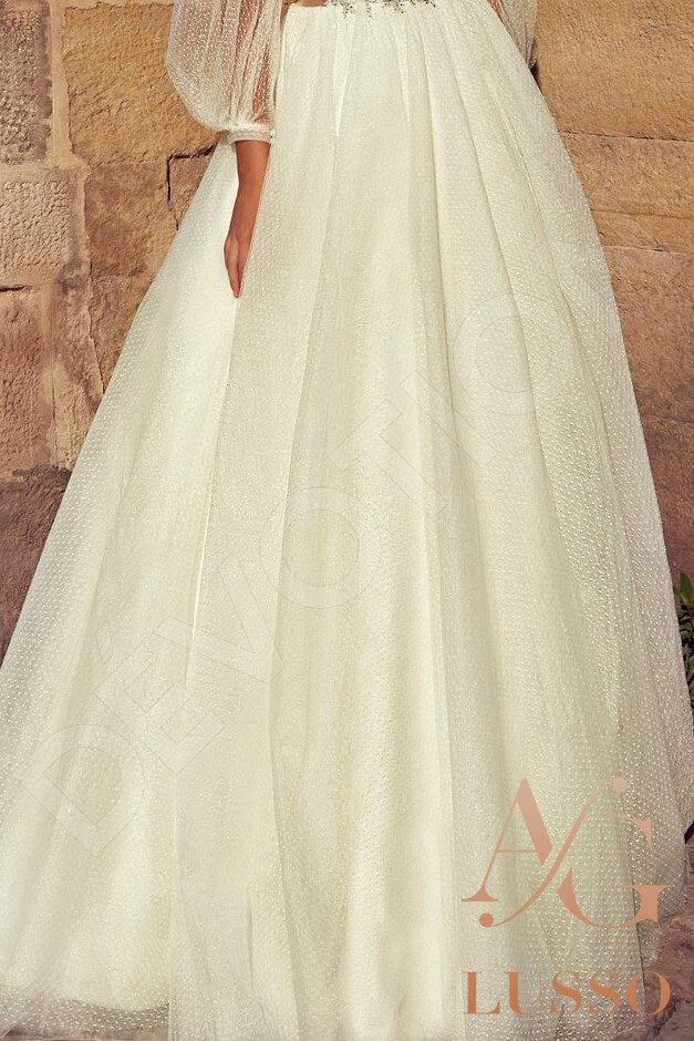 Taira A-line Illusion Milk Cream Wedding dress