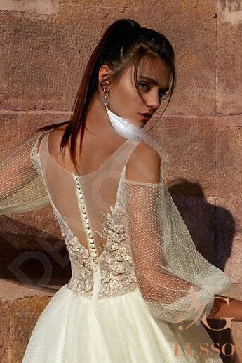 Taira A-line Illusion Milk Cream Wedding dress
