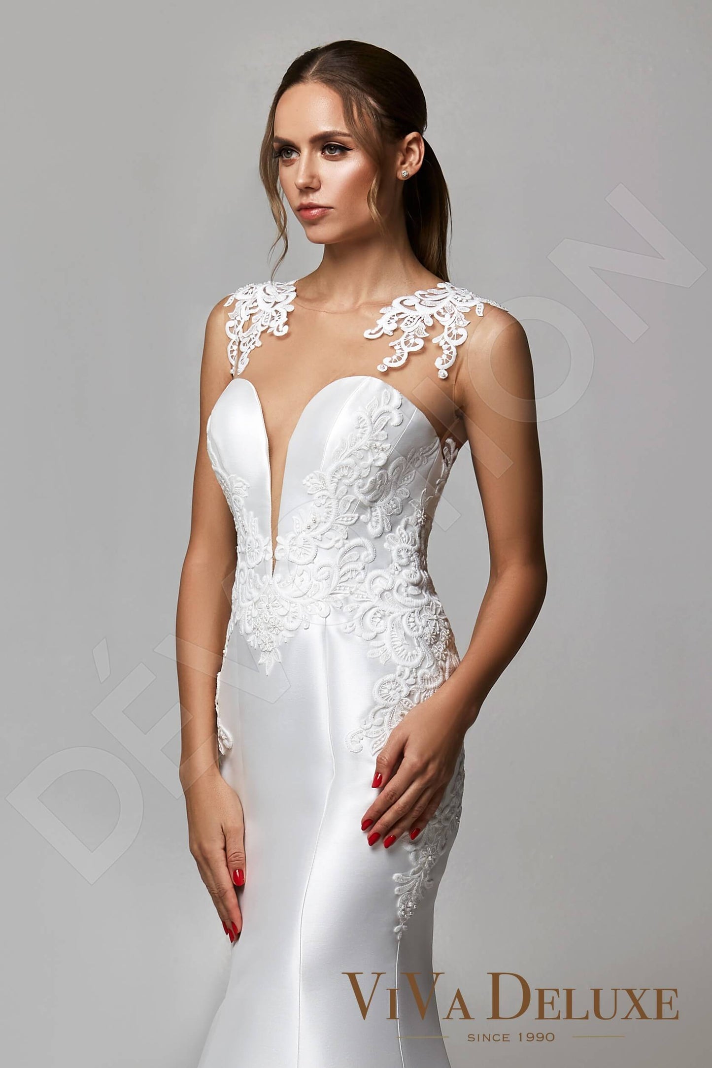 Angel Illusion back Trumpet/Mermaid Sleeveless Wedding Dress 2