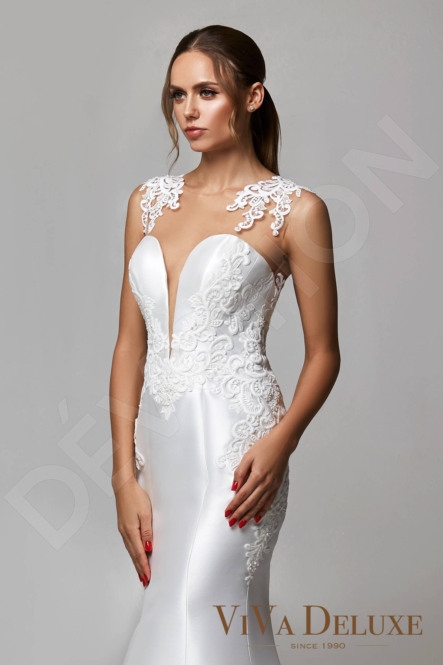 Angel Trumpet/Mermaid Illusion Ivory Wedding dress