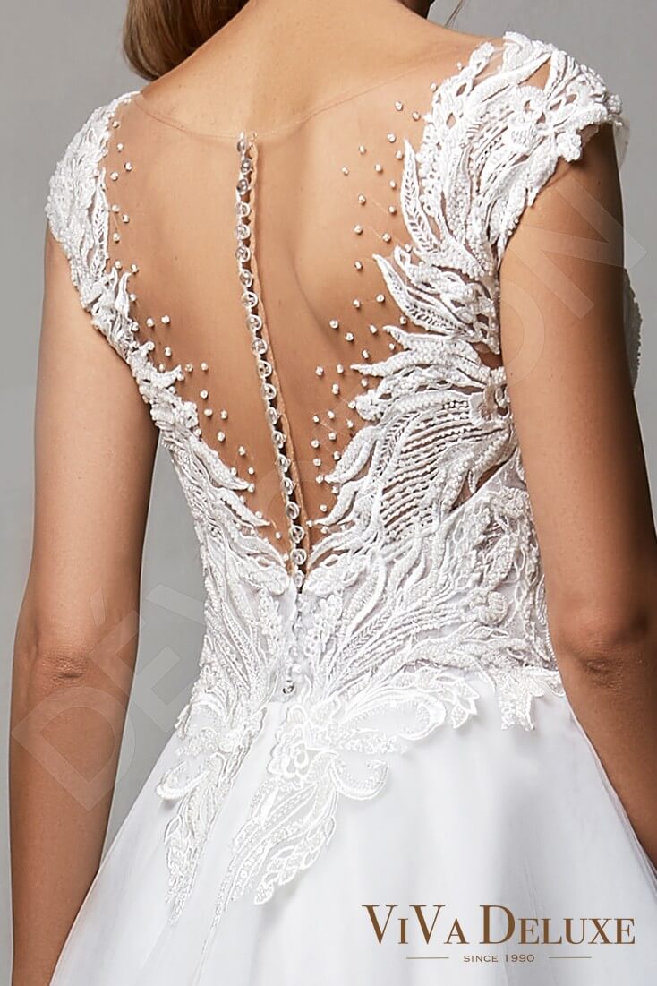Anna A-line Illusion Ivory Wedding Dress