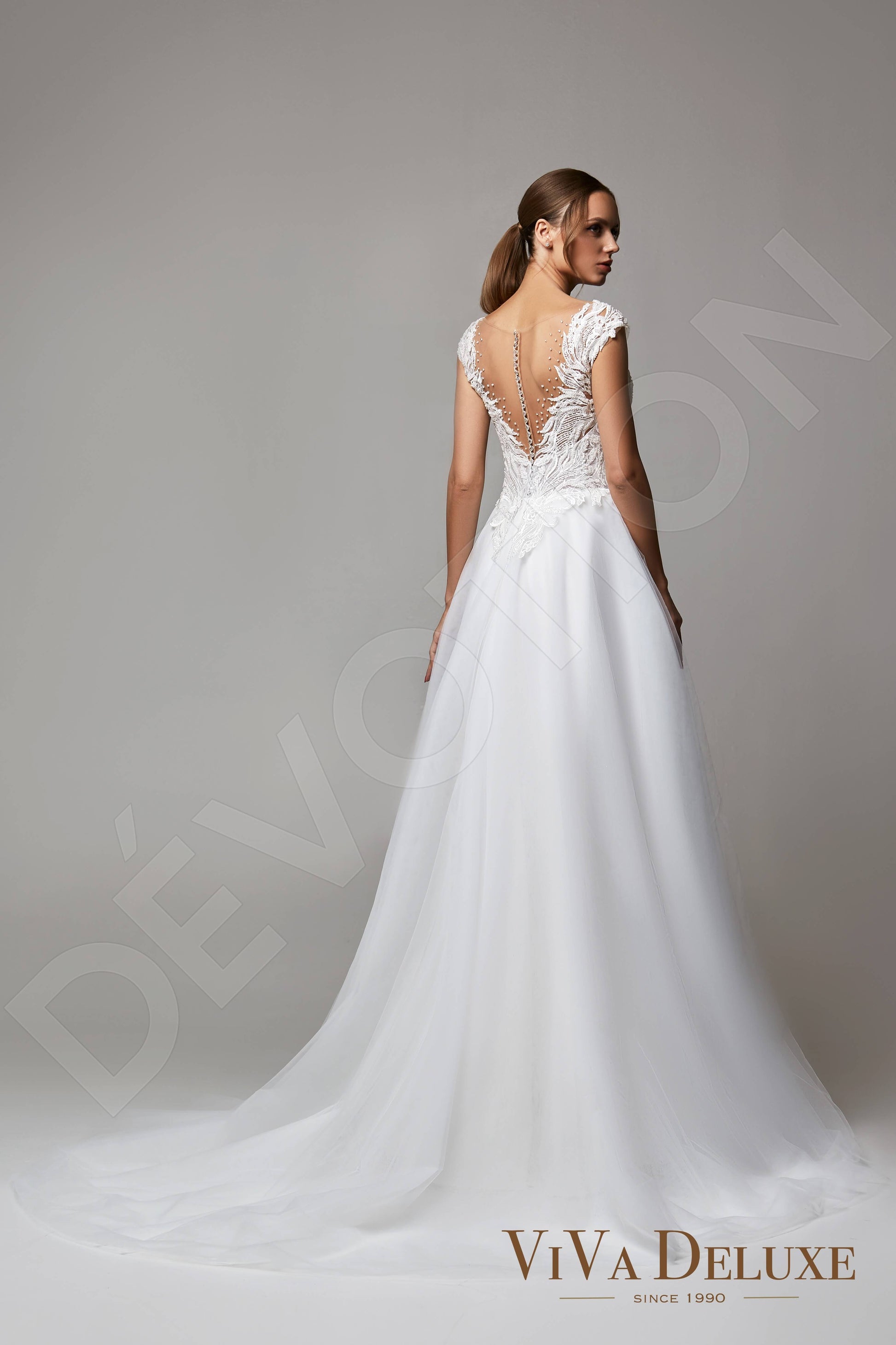 Anna A-line Illusion Ivory Wedding Dress