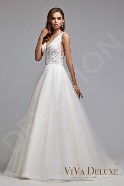 Annalise Open back A-line Sleeveless Wedding Dress Front