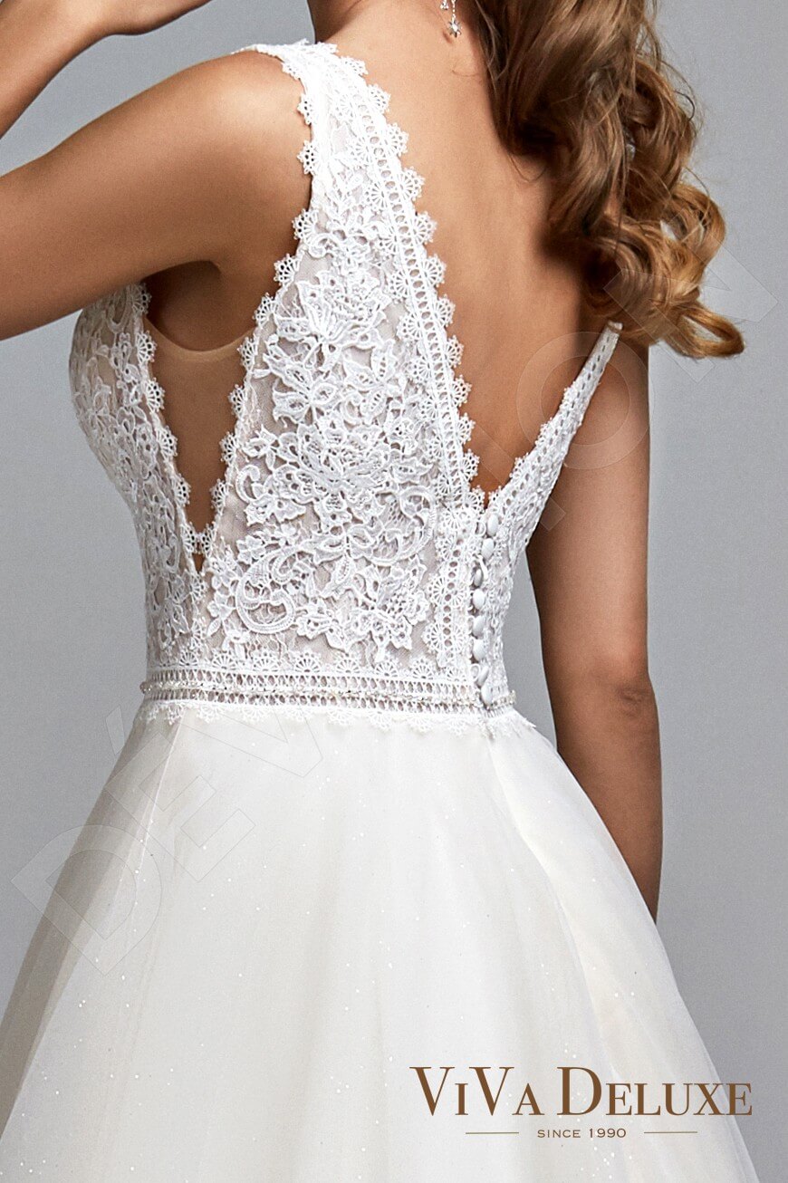 Annalise A-line V-neck Ivory Nude Wedding dress
