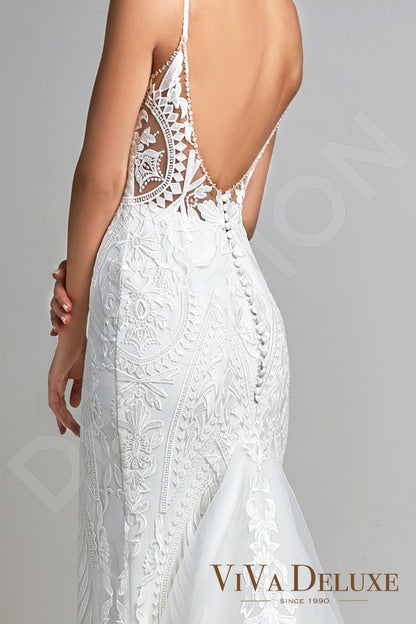 Chantia Open back Trumpet/Mermaid Straps Wedding Dress 5