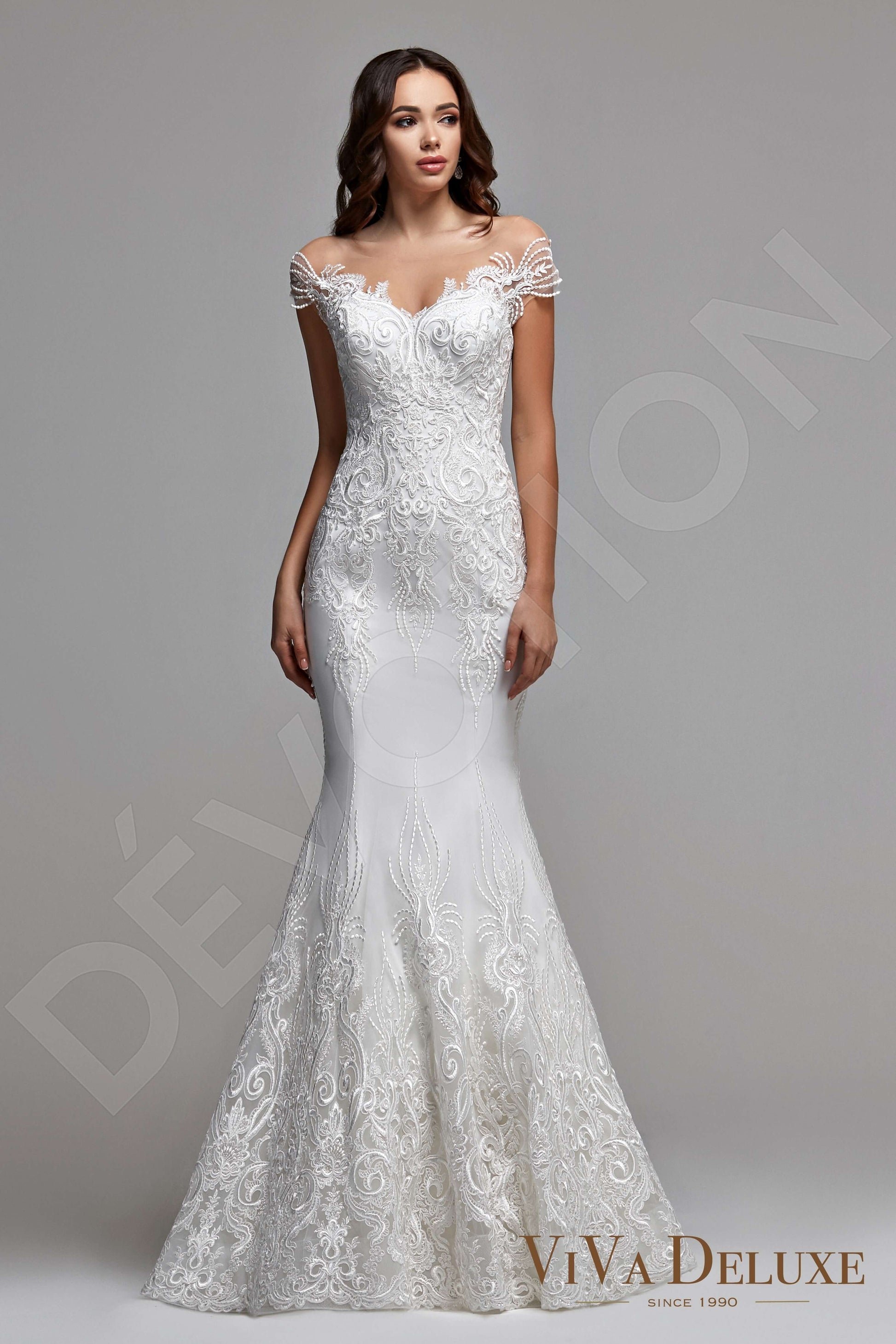 Donnelle Trumpet/Mermaid Illusion Ivory Wedding dress