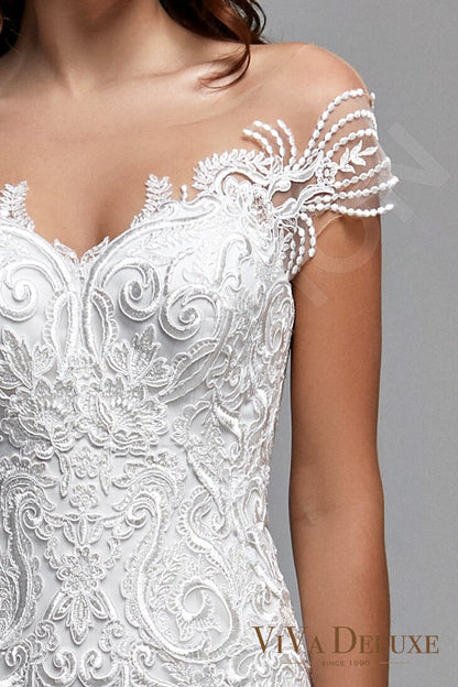 Donnelle Illusion back Trumpet/Mermaid Short/ Cap sleeve Wedding Dress 7