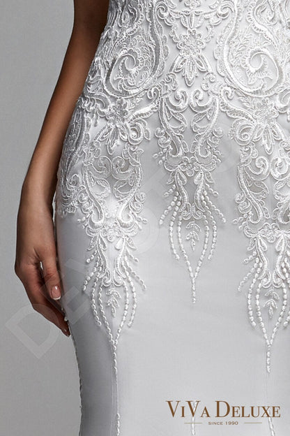 Donnelle Illusion back Trumpet/Mermaid Short/ Cap sleeve Wedding Dress 9