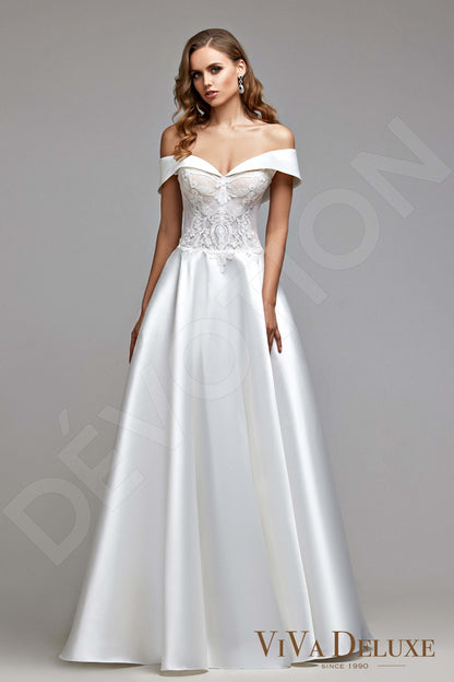 Petra Open back A-line Sleeveless Wedding Dress Front