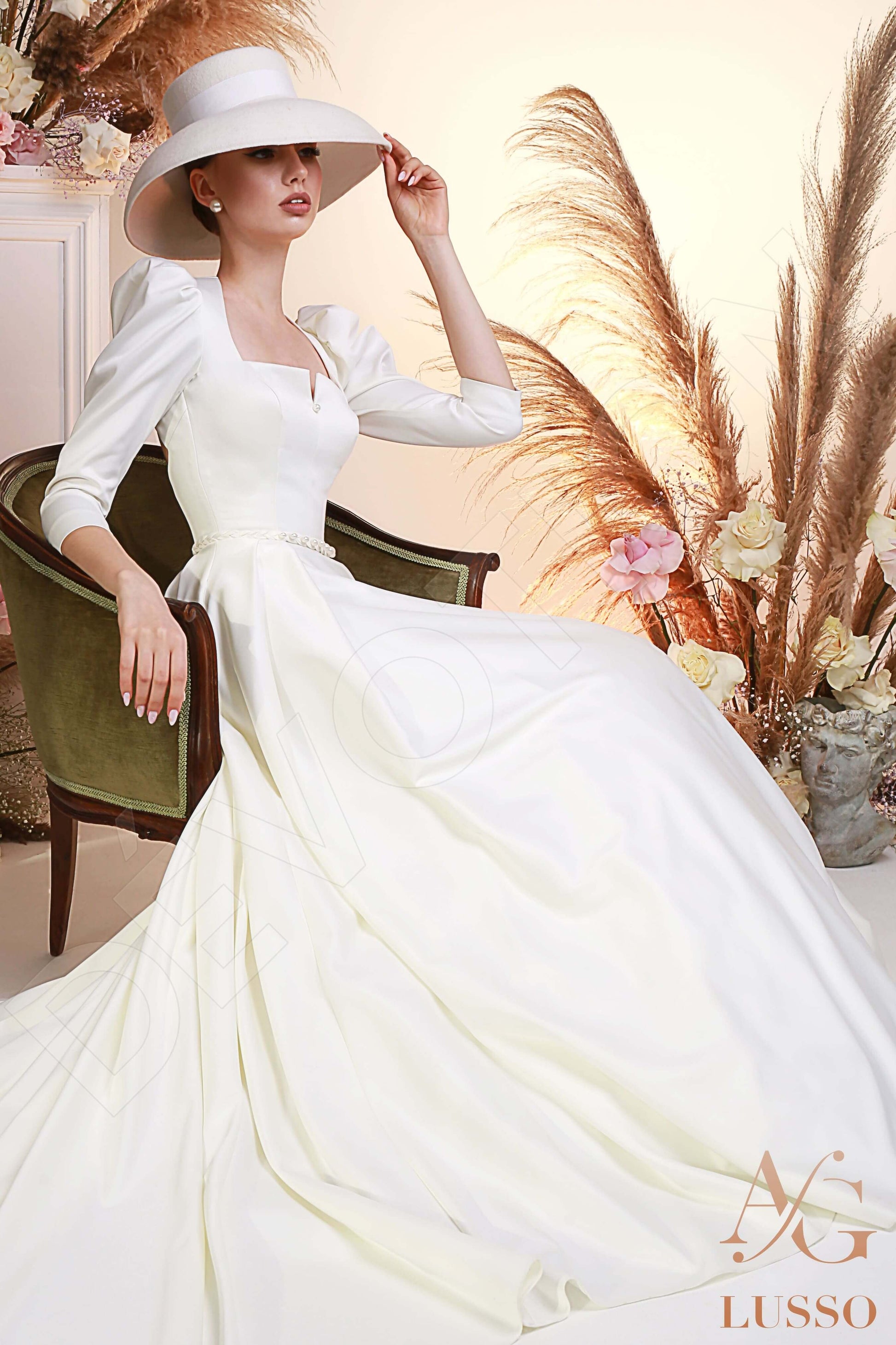 Nubia A-line Square Lightivory Wedding dress