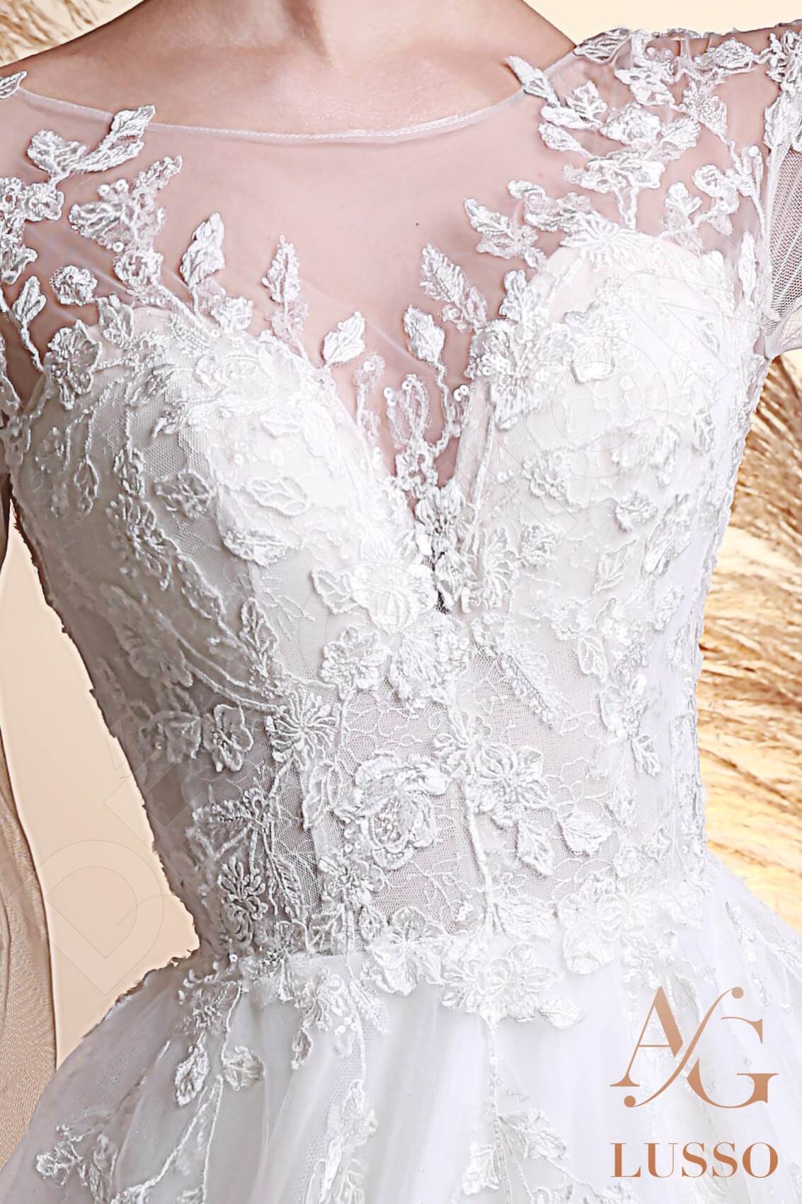 Suri A-line Jewel Ivory Wedding dress