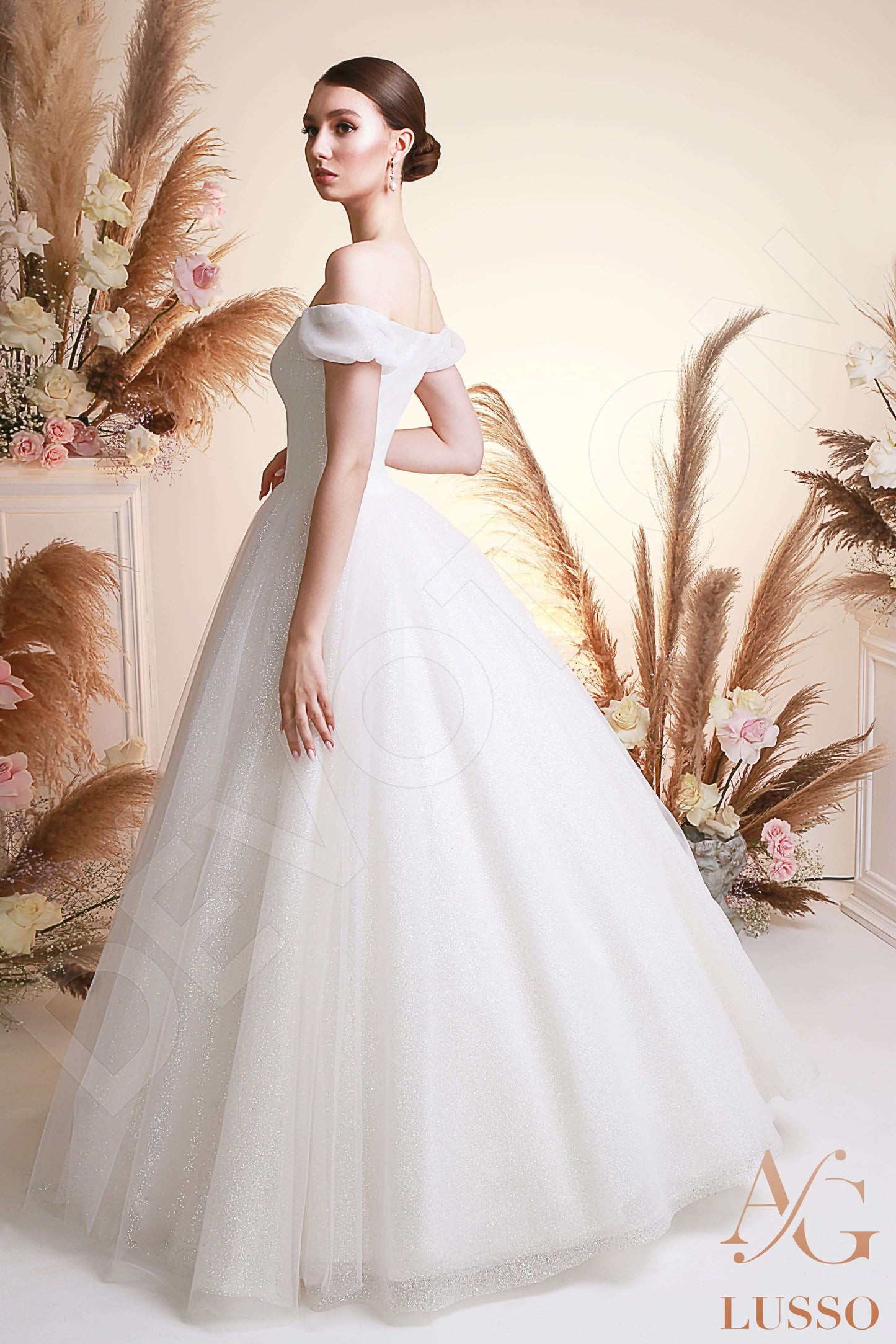 Saida Open back Princess/Ball Gown Short/ Cap sleeve Wedding Dress Back