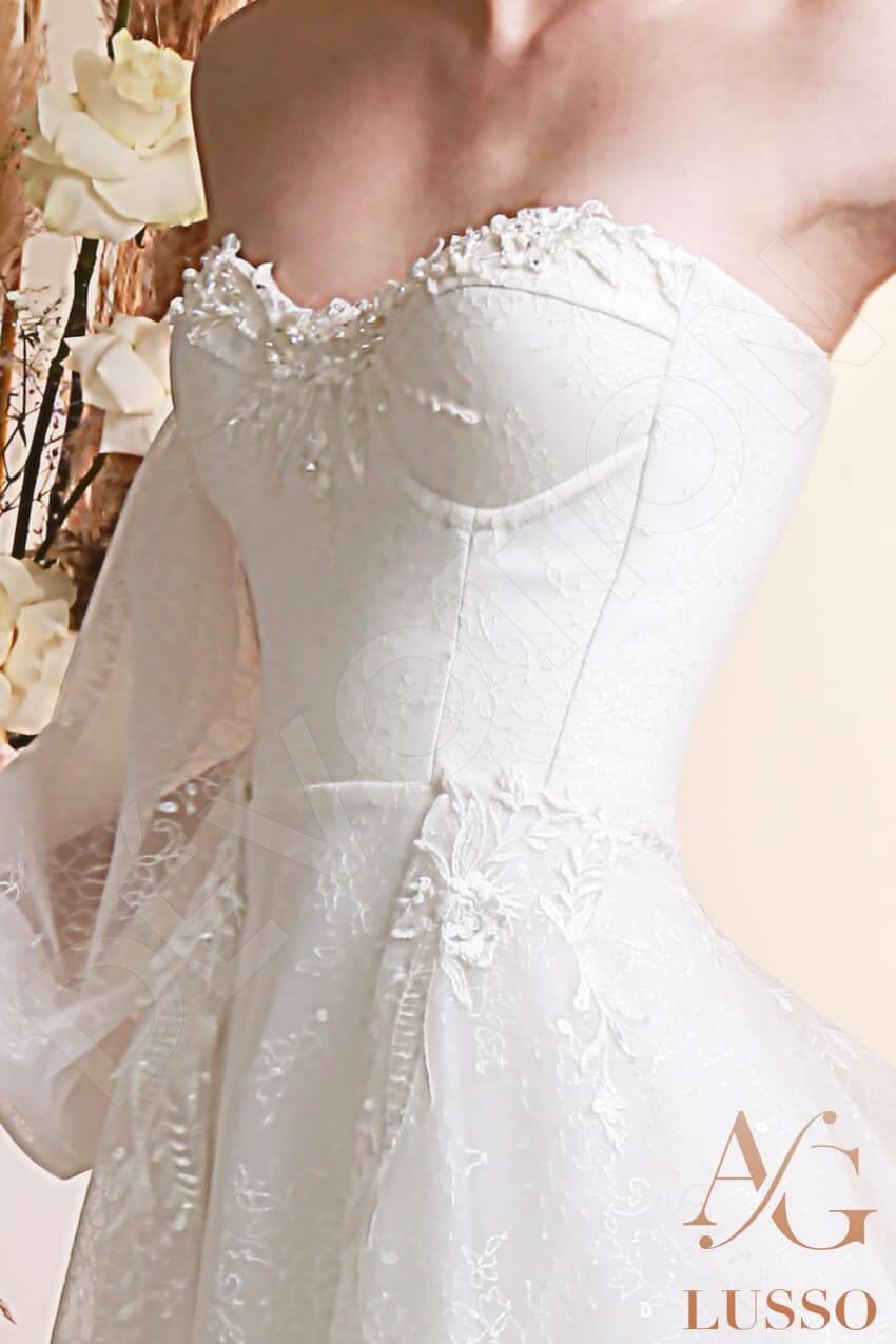 Videl Open back A-line Detachable sleeves Wedding Dress 4