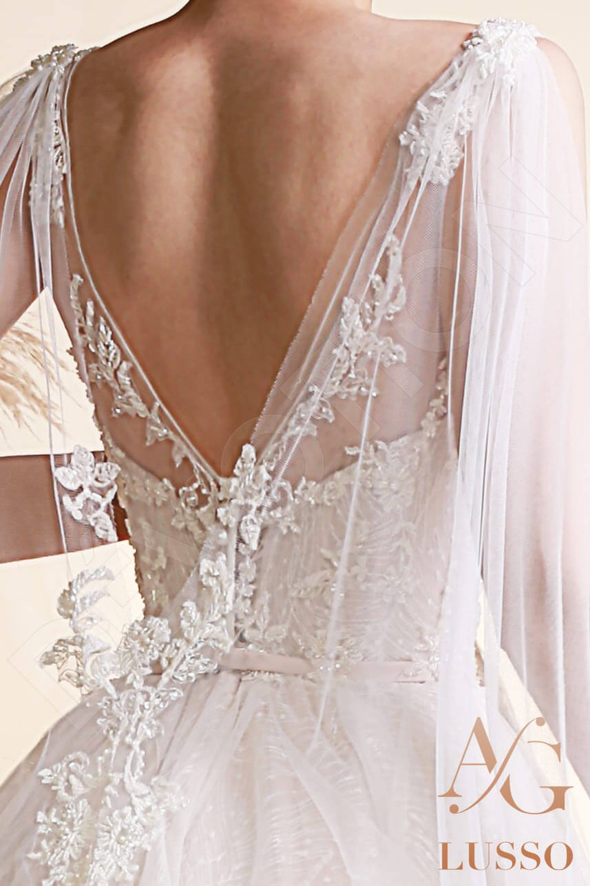 Ziada A-line V-neck Ivory Wedding dress