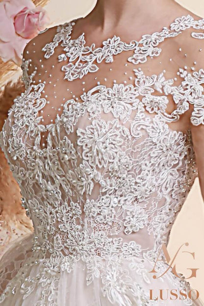 Ezra Open back A-line 3/4 sleeve Wedding Dress 6