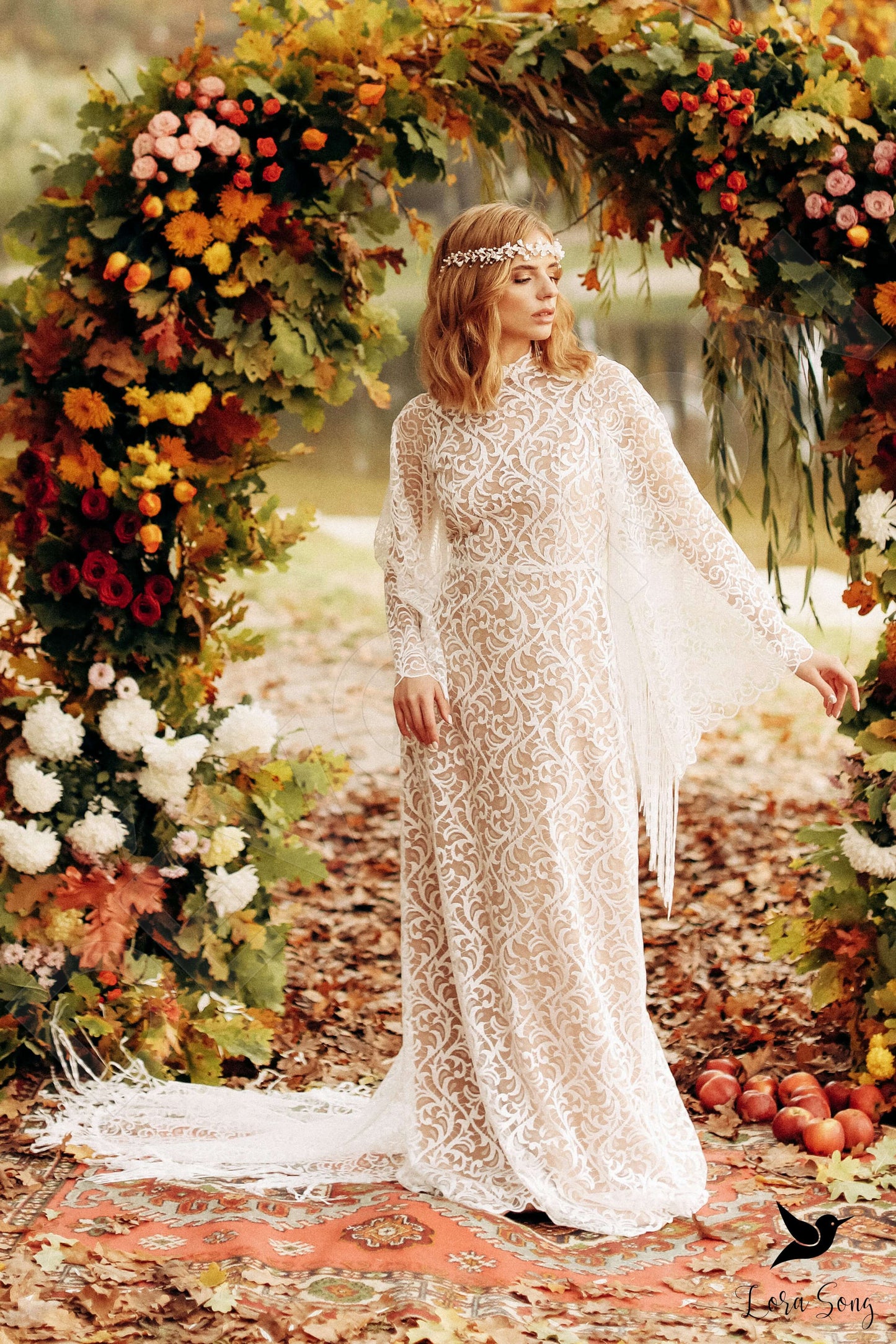 Dasia Open back A-line Long sleeve Wedding Dress 9