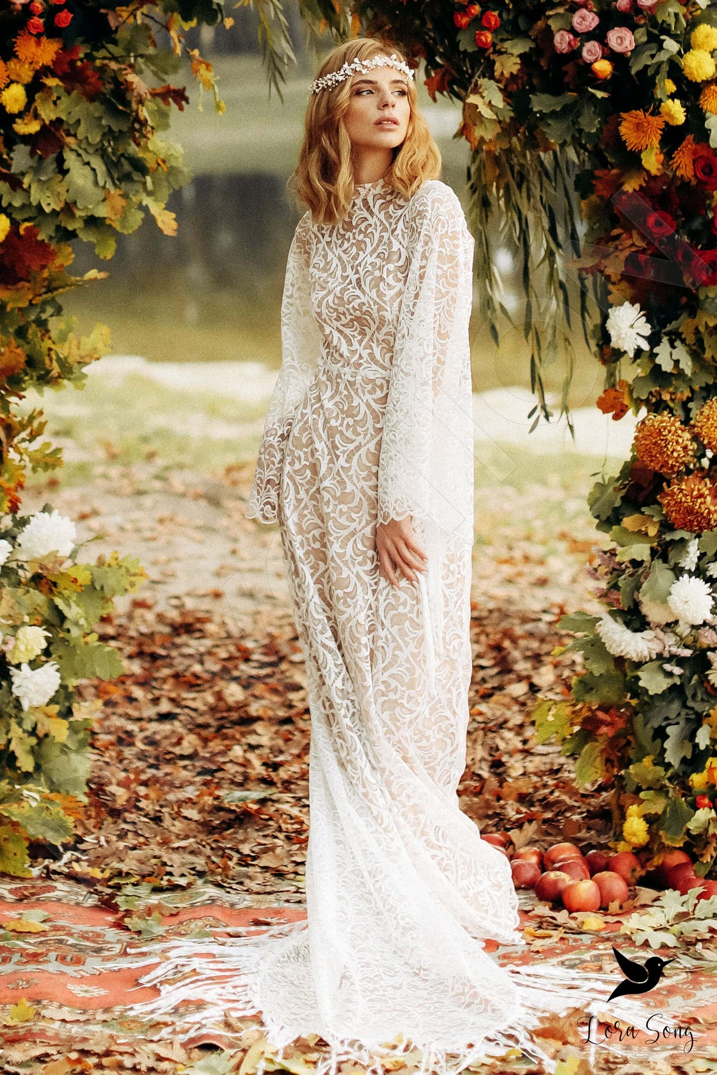 Dasia Open back A-line Long sleeve Wedding Dress 8