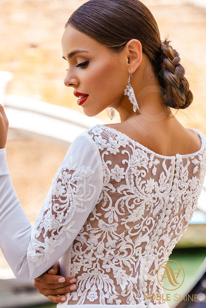 Simonetta Full back Trumpet/Mermaid Long sleeve Wedding Dress 9