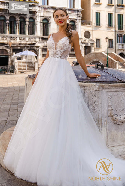 Romilda Open back A-line Straps Wedding Dress Front