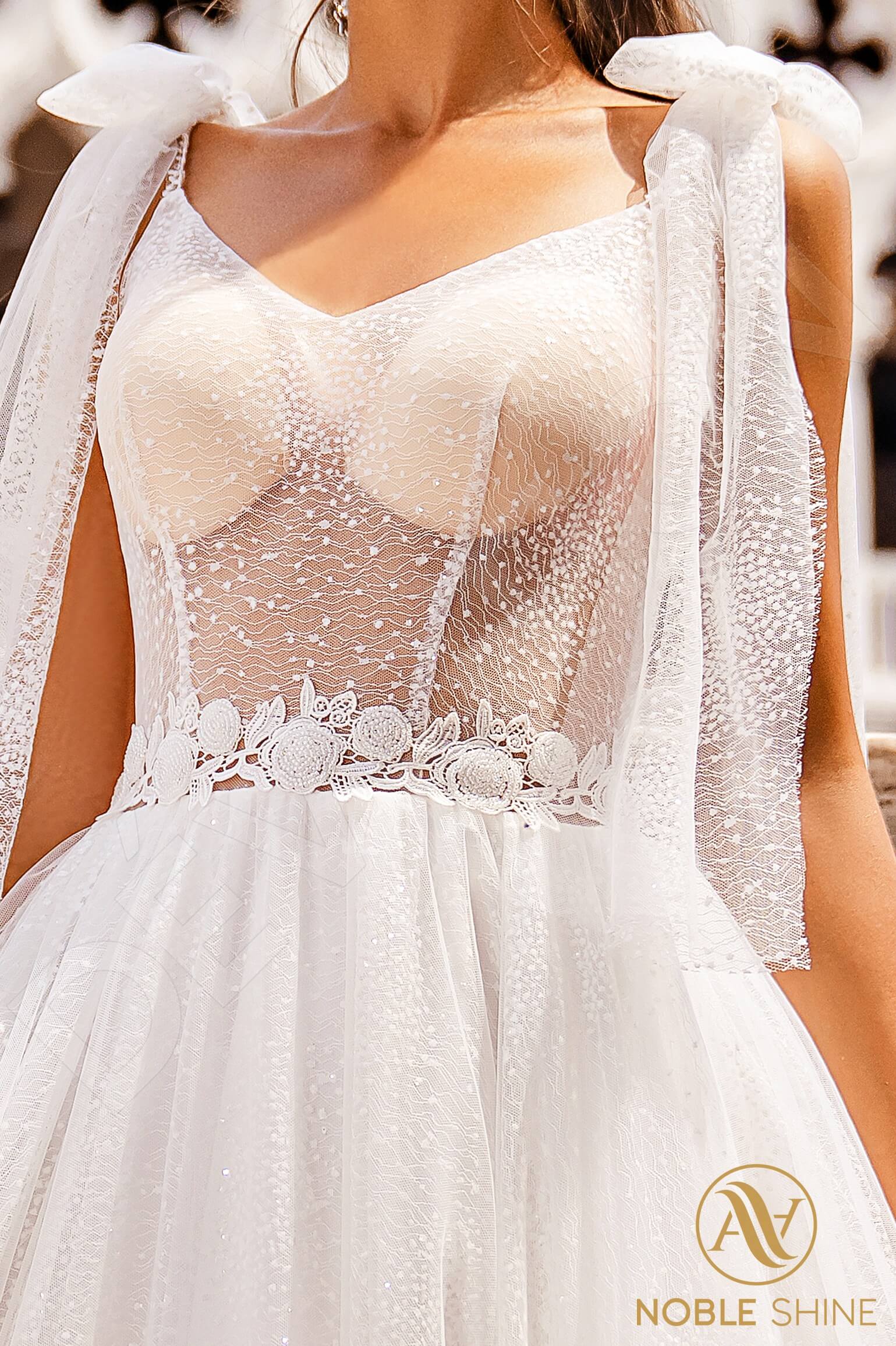 Luisita A-line V-neck Milk Wedding dress