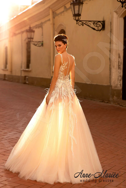 Letisia Illusion back A-line Sleeveless Wedding Dress Back