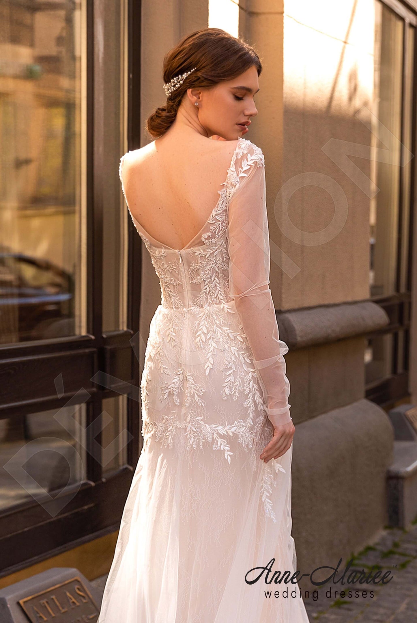 Astor Open back Trumpet/Mermaid Long sleeve Wedding Dress 3