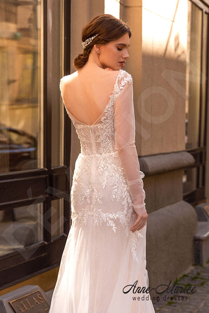 Astor Open back Trumpet/Mermaid Long sleeve Wedding Dress 3
